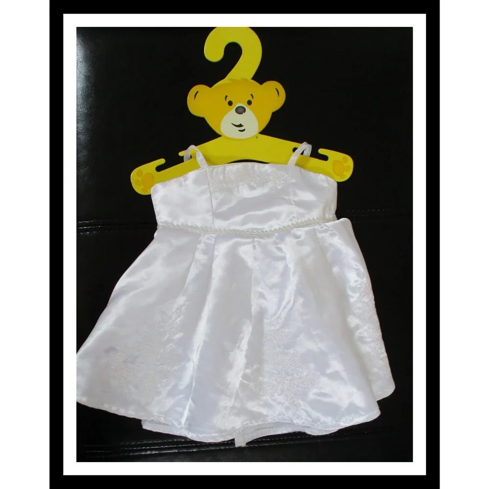Build A Bear Workshop White Wedding Gown Dress with Hanger